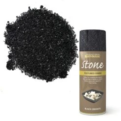 Rust-Oleum Stone Black Granite Textured Effect Multi-surface Spray Paint, 400ml