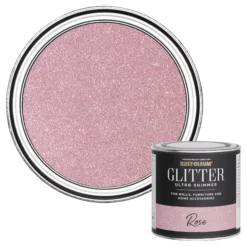 Rust-Oleum Ultra Shimmer Rose Glitter Effect Mid Sheen Multi-surface Topcoat Paint Glitter, 250ml