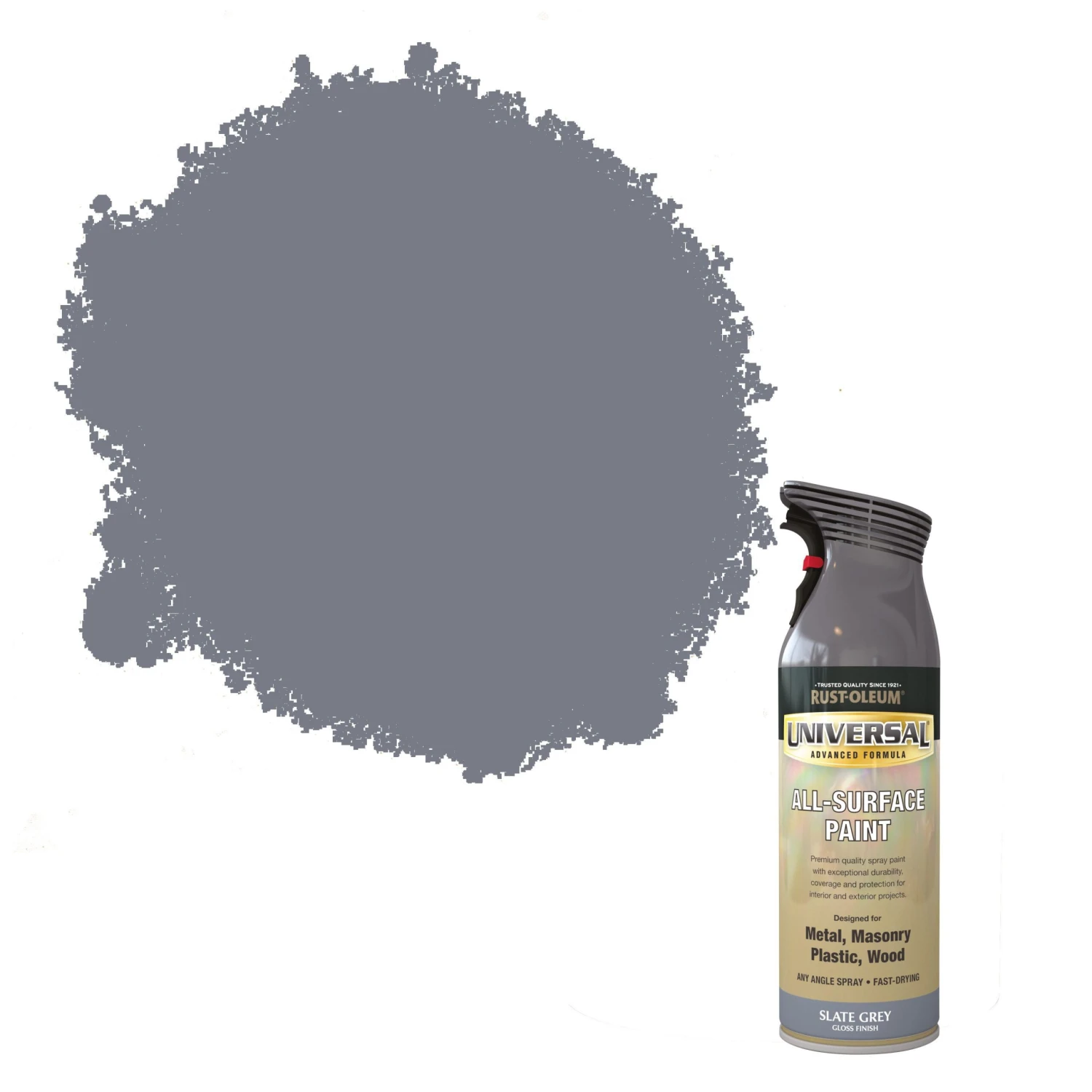 Rust-Oleum Universal Slate Grey Gloss Multi-surface Spray Paint, 400ml 3 Rust-Oleum Universal Slate Grey Gloss Multi-surface Spray Paint, 400ml