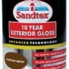Sandtex Brown Gloss Exterior Metal & Wood Paint, 750ml -Paint Decoration sandtex brown gloss exterior metal wood paint 750ml5010131460395 08c bq