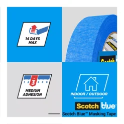 ScotchBlue Blue Masking Tape (L)41m (W)48mm, Pack Of 3 -Paint Decoration scotchblue blue masking tape l 41m w 48mm pack of 34054596721999 01t