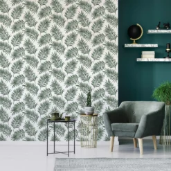 Superfresco Easy Scandi Green & White Leaves Smooth Wallpaper -Paint Decoration superfresco easy scandi green white leaves smooth wallpaper5011583397314 01i BQ