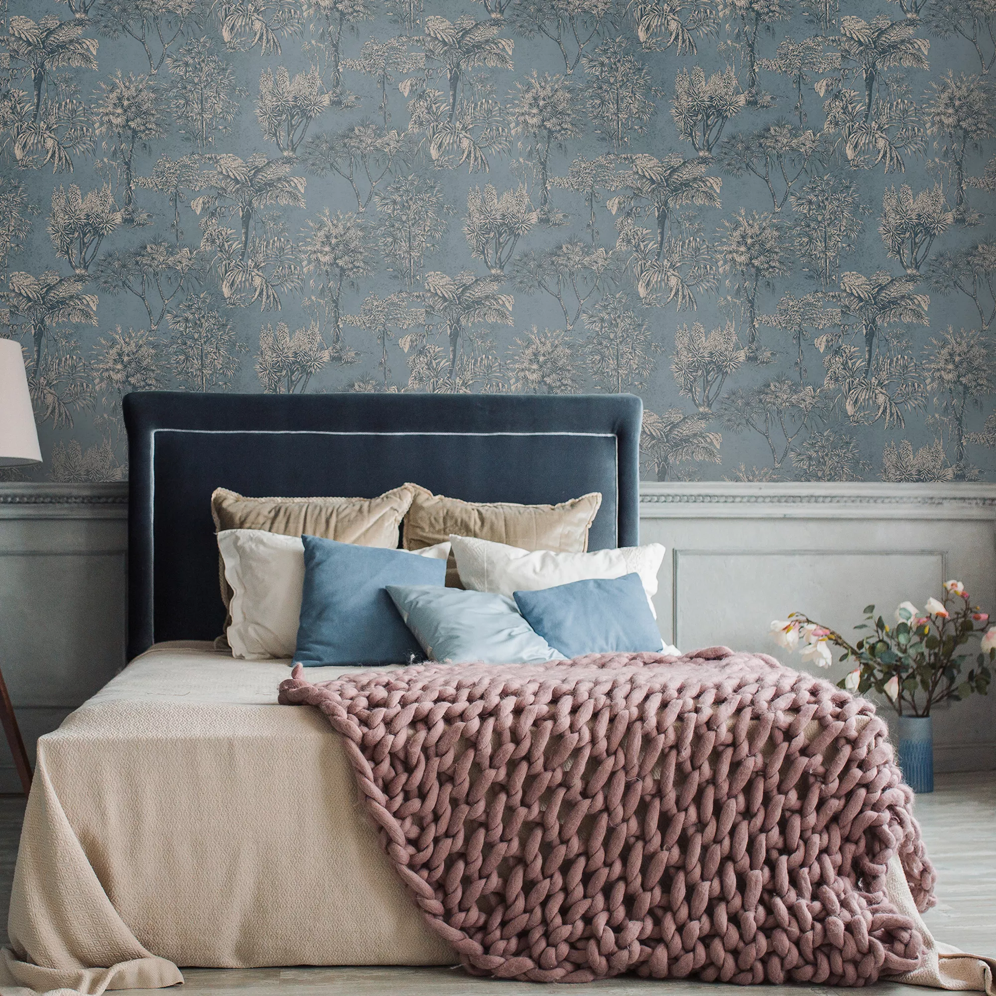 Superfresco Easy Wanderlust Blue Tropical Metallic Effect Smooth Wallpaper 5 Superfresco Easy Wanderlust Blue Tropical Metallic Effect Smooth Wallpaper - Image 3