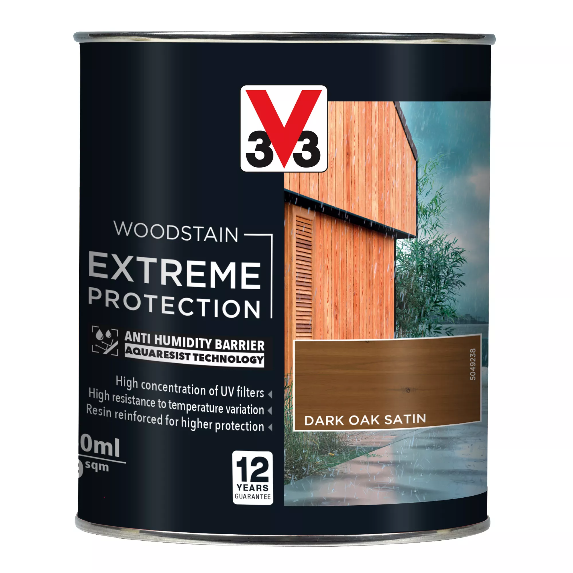 V33 Extreme Protection Dark Oak Satin Wood Stain, 750ml 4 V33 Extreme Protection Dark Oak Satin Wood Stain, 750ml - Image 2