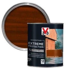 V33 Extreme Protection Mahogany Satin Wood Stain, 750ml