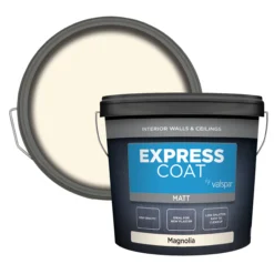 Valspar Express Coat Magnolia Matt Wall Paint, 10L