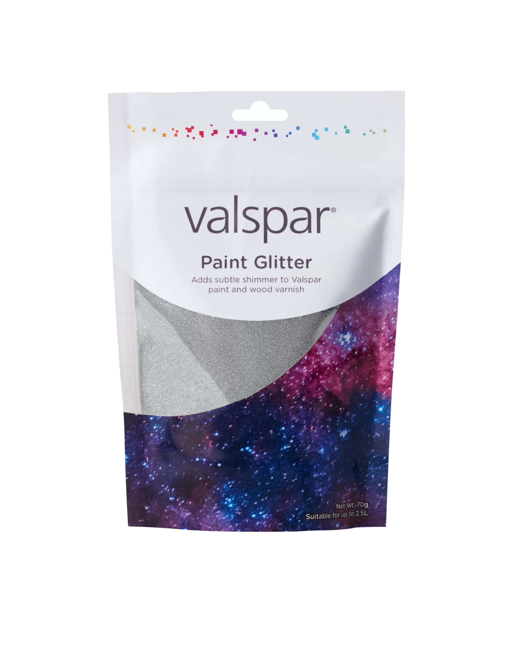Valspar Silver Effect Paint Glitter Packet, 70g 3 Valspar Silver Effect Paint Glitter Packet, 70g